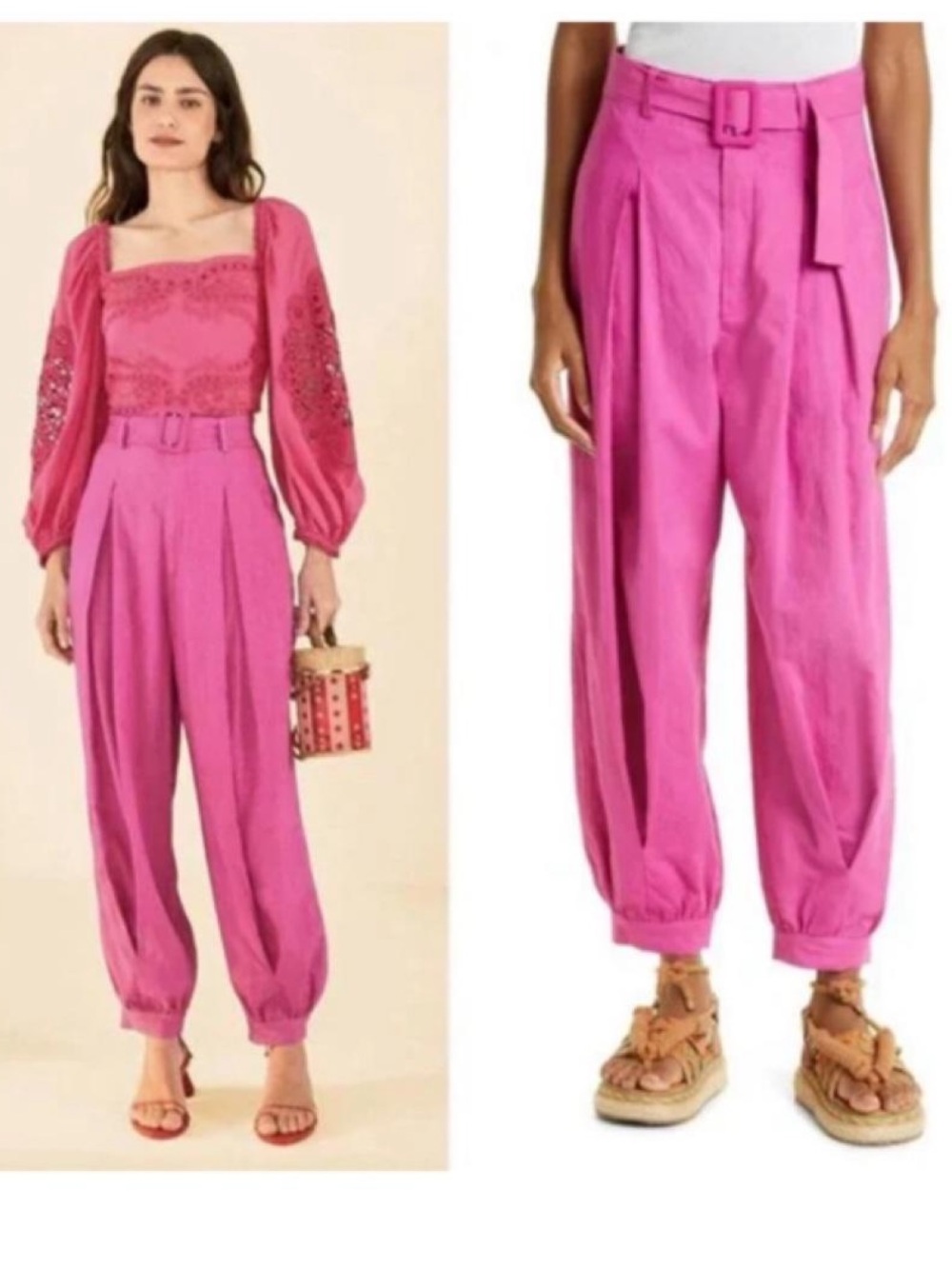 Farm Rio Pink Linen Pants